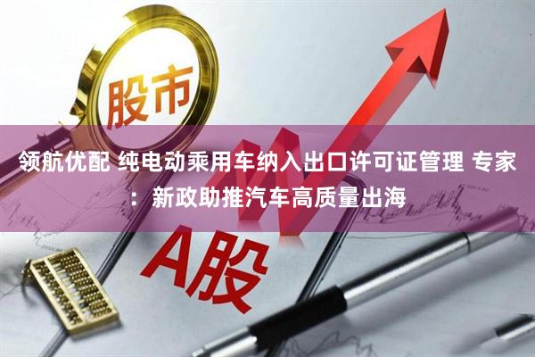 领航优配 纯电动乘用车纳入出口许可证管理 专家：新政助推汽车高质量出海