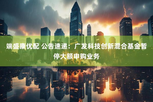 端盛康优配 公告速递：广发科技创新混合基金暂停大额申购业务