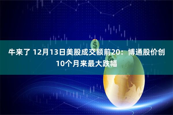 牛来了 12月13日美股成交额前20：博通股价创10个月来最大跌幅
