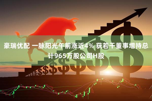 豪瑞优配 一脉阳光午前涨近4% 获若干董事增持总计965万股公司H股